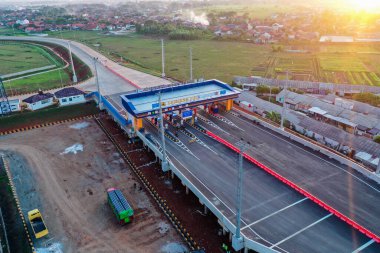 Tambun 'daki yeni yol şantiyesinin hava görüntüsü. Bekasi, Endonezya, 21 Haziran 2022