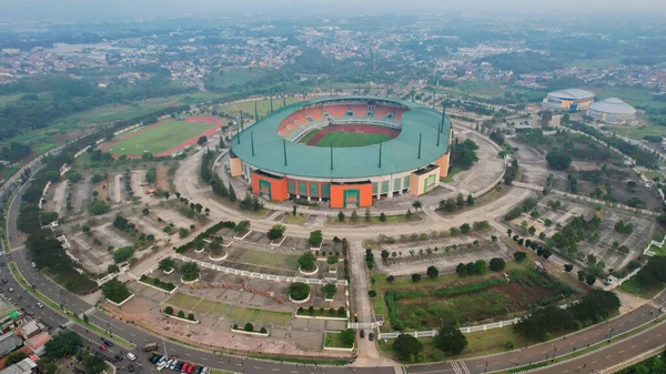 Aerial View Beautiful Scenery Pakansari Stadium Bogor Cityscape Background Bogor — Foto de Stock