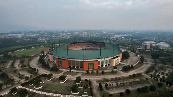 Aerial View Beautiful Scenery Pakansari Stadium Bogor Cityscape Background Bogor — ストック写真