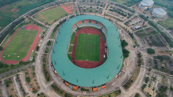 Aerial View Beautiful Scenery Pakansari Stadium Bogor Cityscape Background Bogor —  Fotos de Stock