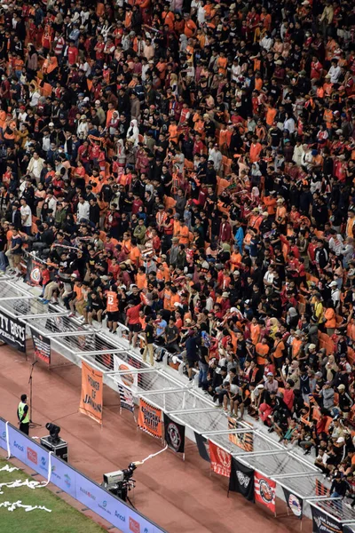 Crowds Group Fans Stadium Jakarta International Stadium Selective Focus Banner — 스톡 사진
