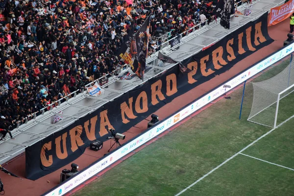 Crowds Group Fans Stadium Jakarta International Stadium Selective Focus Banner — 스톡 사진