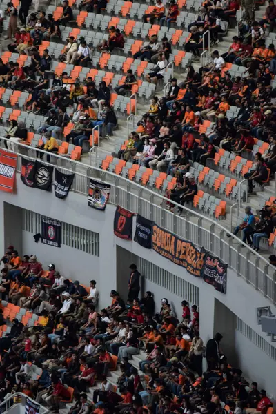 Crowds Group Fans Stadium Jakarta International Stadium Selective Focus Banner — 스톡 사진