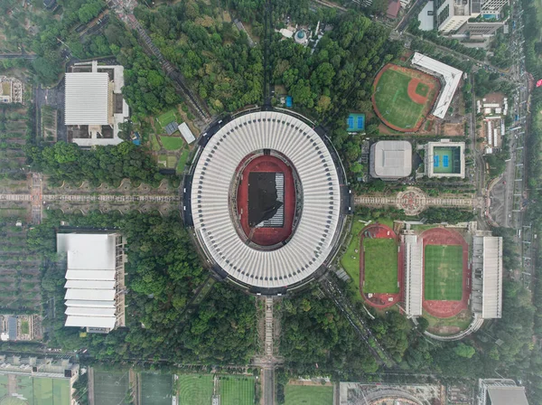 Aerial View Beautiful Scenery Senayan Stadium Noise Cloud Background Jakarta — Photo