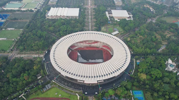 Aerial View Beautiful Scenery Senayan Stadium Noise Cloud Background Jakarta —  Fotos de Stock