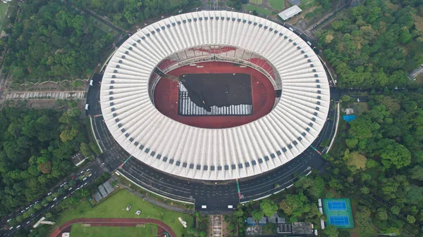 Aerial View Beautiful Scenery Senayan Stadium Noise Cloud Background Jakarta — Stock fotografie