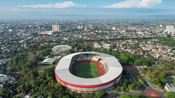 Aerial Top View Beautiful Scenery Manahan Solo Stadium Cityscape Background — Foto de Stock