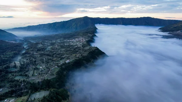 Αεροφωτογραφία Του Όρους Bromo Είναι Ένα Ενεργό Ηφαίστειο Και Μέρος — Φωτογραφία Αρχείου