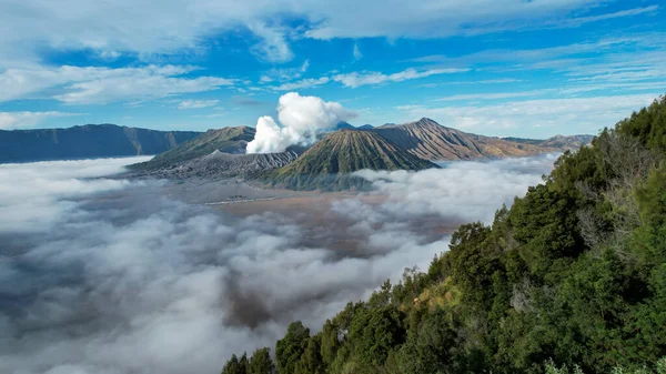 Aerial View Mount Bromo Active Volcano Part Tengger Massif East — Stockfoto