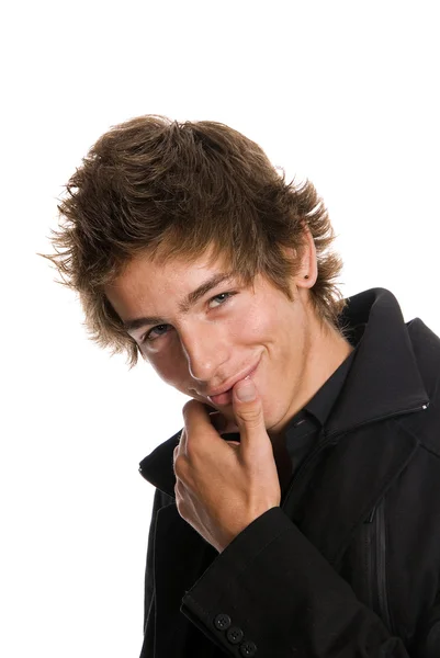 Closeup portrait of a young man smiling — Stock Photo, Image