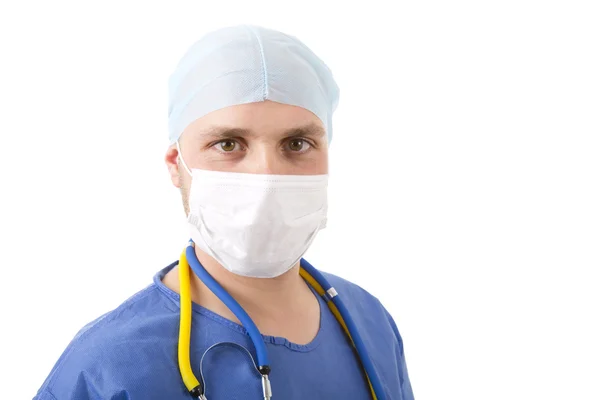 Beyaz arka plan beyaz doktor