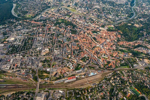 Scenic View Vilnius Capital Lithuania Hot Air Balloon Cityscape Vilnius — Stock Photo, Image