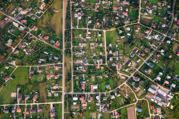 Utsikt Från Himlen Över Privata Hus Distrikt Arkitektur Vilnius Litauen Stockbild