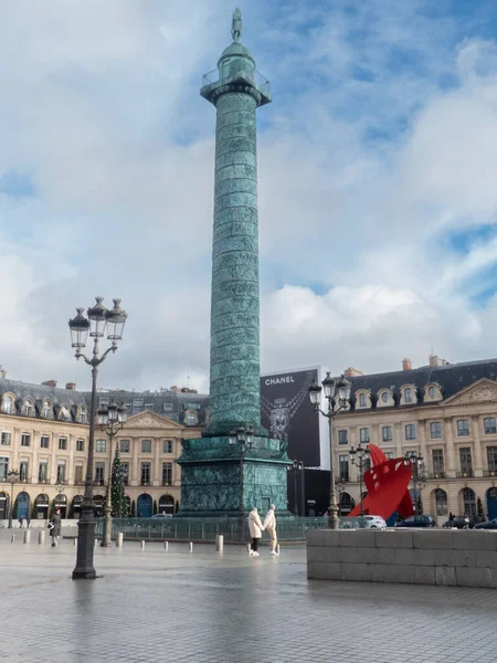 Paris Fransa Aralık 2021 Yılı Köşedeki Vendome Bak Lüks Mağazası — Stok fotoğraf