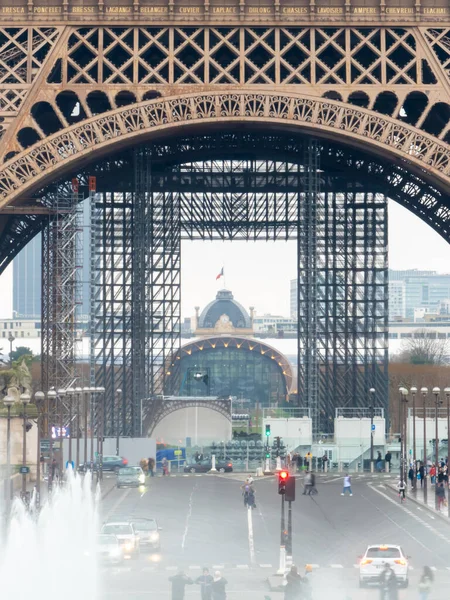 Париж Франция Декабря 2021 Год Крупный План Эйфелевой Башни Эфемерного — стоковое фото