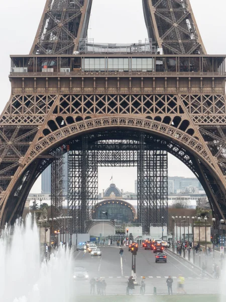Παρίσι Γαλλία Δεκεμβρίου 2021 Κοντινό Πλάνο Του Πύργου Του Άιφελ — Φωτογραφία Αρχείου