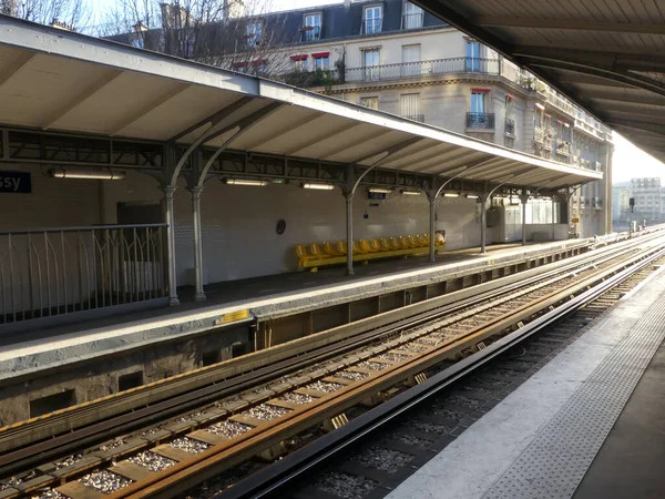 París Francia Enero 2022 Estación Metro Parisina Perspectiva Sobre Los —  Fotos de Stock