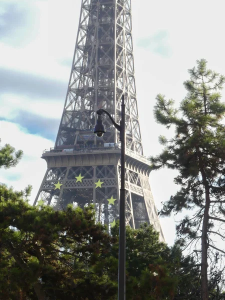 Paris Fransa Ocak 2022 Yılı Kasabada Güvenlik Aygıtı Var Eyfel — Stok fotoğraf