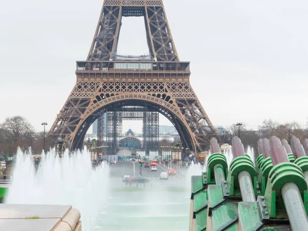 Париж Франція Грудня 2021 Збільшення Ейфелевої Вежі Ефемерних Великих Палаців — стокове фото
