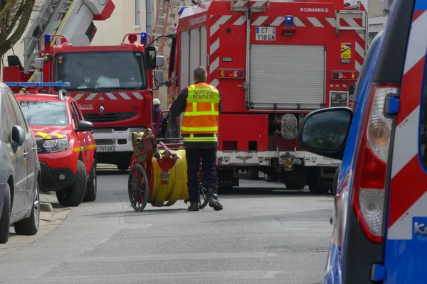 Grigny Francia Marzo 2022 Veicolo Emergenza Camion Dei Pompieri Risposta — Foto Stock