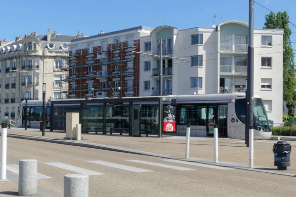 Havre Fransa Haziran 2022 Yılı Tramvay Istasyonu Şehirde Toplu Ekolojik — Stok fotoğraf