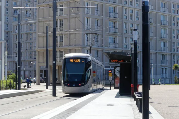 Havre Francia Junio 2022 Estación Tranvía Transporte Público Ecológico Ciudad — Foto de Stock
