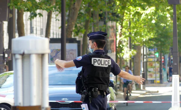 Paris France July 2022 Policeman Street Traffic Road — Stock fotografie