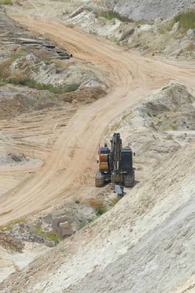 Widok Kamieniołom Piasku Minerałów Obszar Wydobycia Powierzchniowego — Zdjęcie stockowe