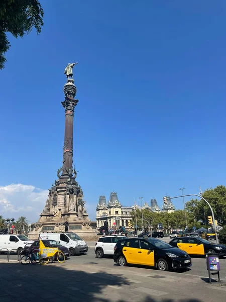 Barcelona Espanha Agosto 2022 Tráfego Rodoviário Centro Cidade Com Transporte — Fotografia de Stock