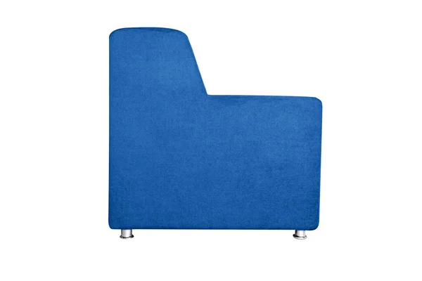 Samping Tampilan Mewah Biru Sofa Furnitur Terisolasi Pada Latar Belakang — Stok Foto
