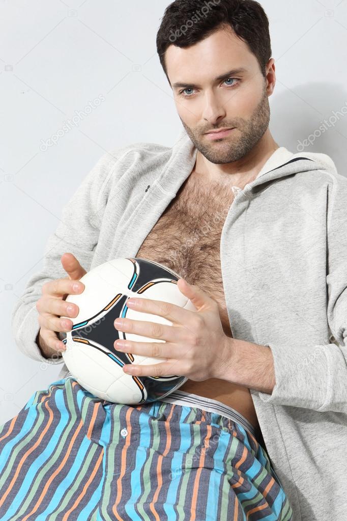 Man with a soccer ball