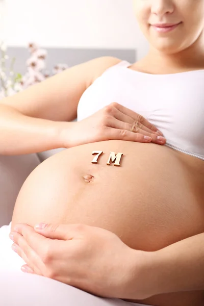 7 months pregnant — Stock Photo, Image