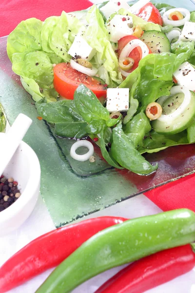 Salat mit frischem Gemüse. — Stockfoto