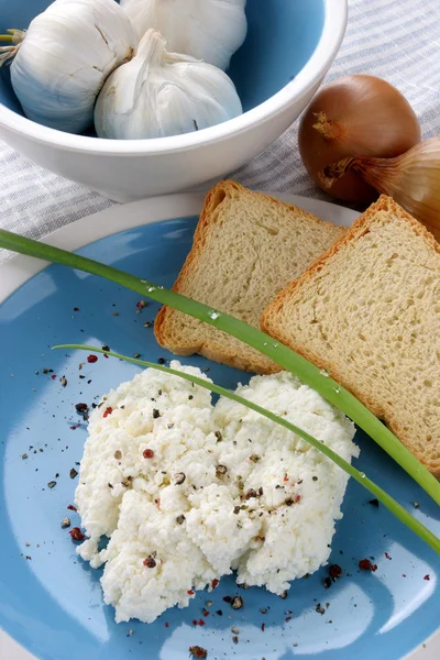 Коттедж с сыром, здоровый завтрак — стоковое фото