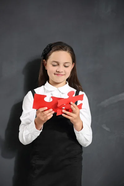 Skolan pussel, stort pussel. — Stockfoto