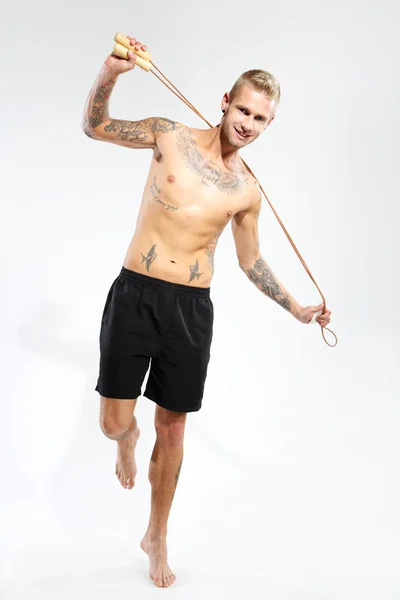 Skipping rope, training, warm-up — Stock Photo, Image