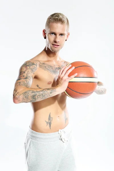 Basketball , handsome basketball player — Stock Photo, Image