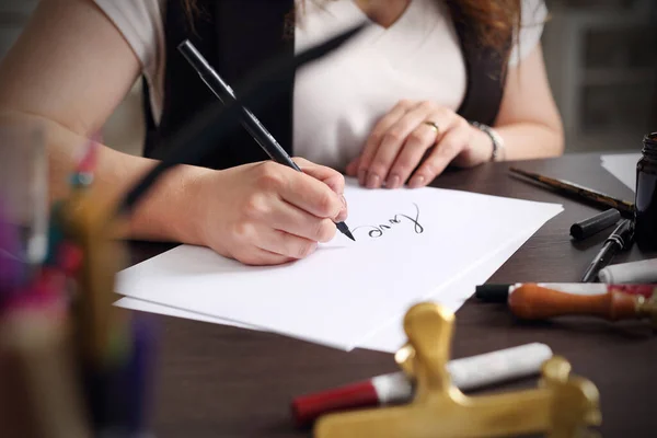 Calligraphy Workshop Beautiful Writing — Stockfoto