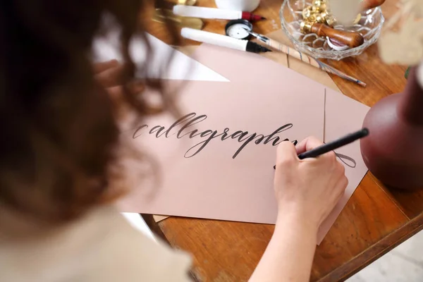 Calligraphy Workshop Learning Write Beautifully — стоковое фото