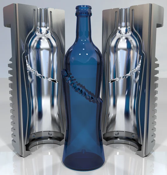 Mould sets with a final bottle — Stock Photo, Image