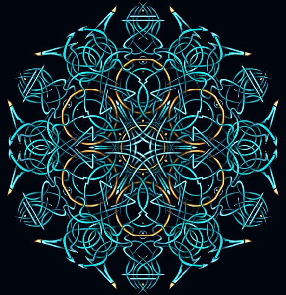 Magnifique Mandala Contour Coloré Déco Élément Design Motifs Amulette Ethnique — Photo