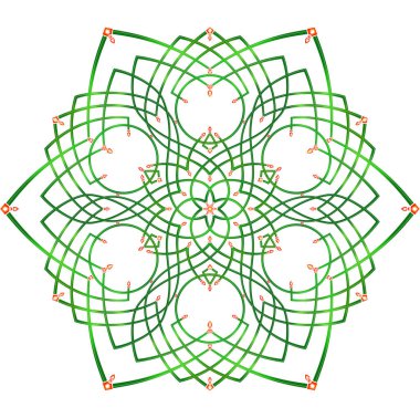 Beyaz izole edilmiş arka planda yuvarlak renkli Mandala. Desenli Tasarım Elementi. Etnik Tılsım. Simetrik desen. Tişörtte parmak izi aranıyor. Çiçek desenli mandala. Yoga şablonu.