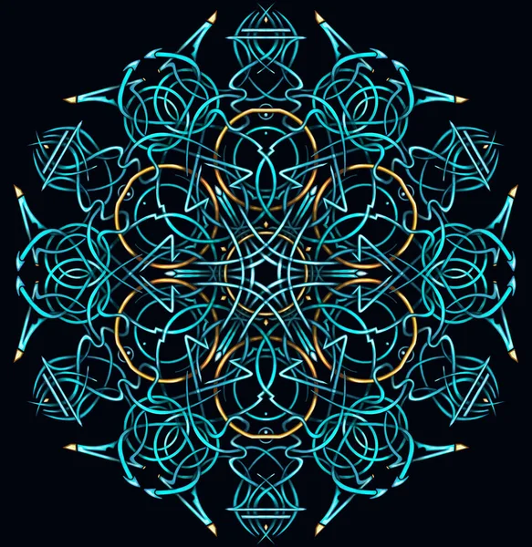 Rund Färgad Mandala Svart Isolerad Bakgrund Mönstrat Designelement Etnisk Amulett — Stockfoto
