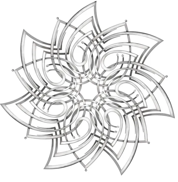 Beyaz yalıtılmış arka planda yuvarlak tek renkli Mandala. Desenli Tasarım Elementi. Etnik Tılsım. Simetrik desen. Tişörtte parmak izi aranıyor. Çiçek desenli mandala. Yoga şablonu.