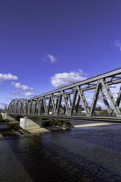 Ponte ferroviario in acciaio sul fiume Wisla a Tczew — Foto Stock