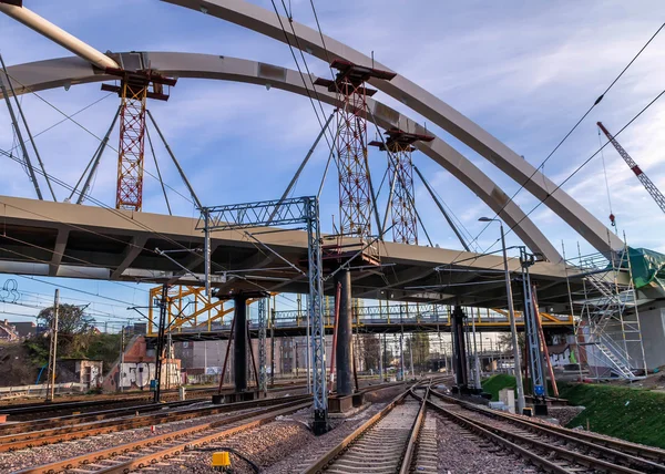 Byggandet av en bro — Stockfoto