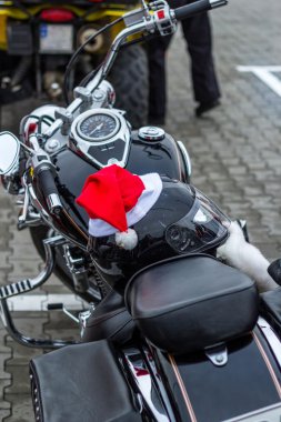 Santas on bikes clipart