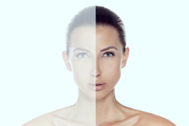 güzel genç esmer camer seyir kavramsal portresi