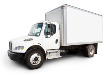 White Delivery Truck clipart