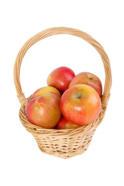 Basket of Apples Isolated on White — Stock Photo, Image